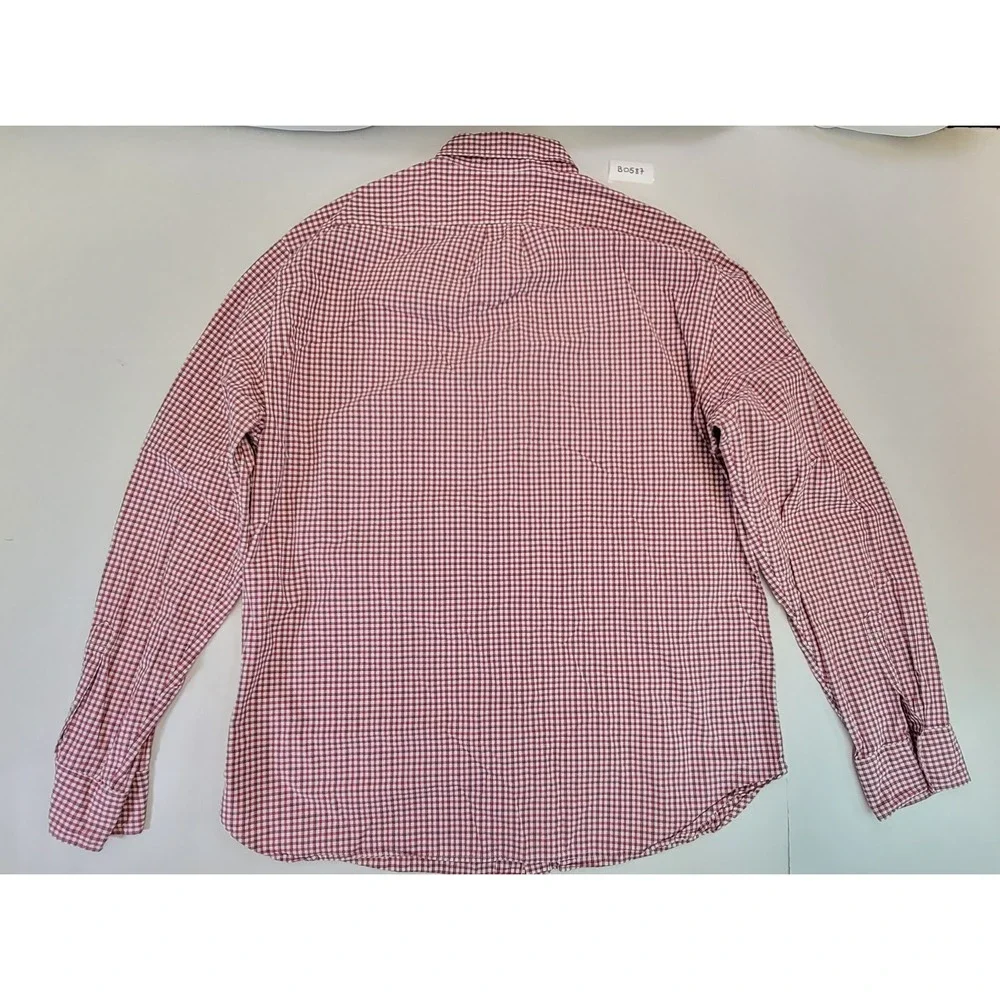 J Crew Classic Fit Red Gingham Button Down Shirt XL Long Sleeve Cotton Men‎